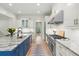 Spacious white and blue kitchen with stainless steel appliances and granite countertops, offering style and functionality at 4048 Navajo Trl, Brookhaven, GA 30319