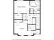 Upstairs floor plan that includes the primary bedroom, bathroom, second bedroom, and hallway at 239 S Village Sq, Canton, GA 30115