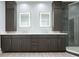 Bathroom features double vanity, tiled shower, and hardwood floors at 2804 Skyland Ne Dr, Brookhaven, GA 30341
