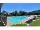 Community swimming pool with lounge seating, sunshades, and Gathering-friendly amenities at 211 Serendipity Way, Dallas, GA 30157