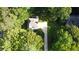 Birds eye view of a house in a densely wooded area with a long driveway at 51 Vienna Way, Douglasville, GA 30134