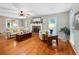 Inviting living room features a fireplace, hardwood floors, and comfortable seating at 51 Vienna Way, Douglasville, GA 30134
