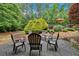 Backyard area with seating area and view of trees at 511 Etris Ct, Roswell, GA 30075