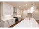 Modern kitchen with a stove, white cabinets, and white countertops at 512 Winston Croft Cir # 56, Johns Creek, GA 30022