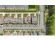 A top-down view of houses arranged in rows, showing streets and landscaping at 9990 Blackfriars Rd, Douglasville, GA 30135