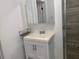 Bathroom featuring a modern vanity and walk-in shower, combining functionality with style at 106 E Wade St, Oxford, GA 30054