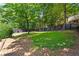 Large grassy backyard featuring a privacy fence and mature trees providing shade at 1180 Branch Water Ct, Dunwoody, GA 30338