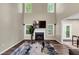 Bright living room with a cozy fireplace, high ceilings, and an open layout at 4375 Split Creek Dr, Douglasville, GA 30135