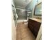 Full bathroom with shower and granite vanity with modern sink at 2303 Condor Dr, Lawrenceville, GA 30044