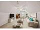 Spacious bonus room features comfortable seating, TV, and a fan for relaxing or entertaining at 3076 Harris Mill Ct, Duluth, GA 30096