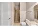 Well-lit bathroom features a glass shower, neutral walls, and modern fixtures, creating a clean, calming space at 3459 Clubland Dr, Marietta, GA 30068