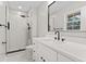 Updated bathroom featuring white subway tiles in the shower and modern vanity with black hardware at 2002 Twin Falls Rd, Decatur, GA 30032