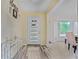 Welcoming foyer with modern door and decorative console table at 4025 Cheoah Dr, Douglasville, GA 30135