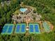 Aerial view of community pool, tennis courts, basketball court and playground at 6510 Boulder Rdg, Cumming, GA 30028