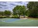 Community basketball court with shade trees and landscaping for a natural and recreational space at 6510 Boulder Rdg, Cumming, GA 30028