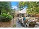 Charming backyard featuring patio seating and a stone fire pit, perfect for outdoor entertaining at 3999 Brintons Ml, Marietta, GA 30062