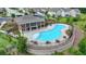 Community pool and clubhouse with outdoor seating, perfect for summer fun and relaxation in a great neighborhood at 7760 Hansel Ln, Lithonia, GA 30058