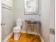 Contemporary powder room with a modern vanity and stylish fixtures at 8650 Hope Mews Ct, Sandy Springs, GA 30350