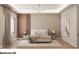 Airy primary bedroom featuring hardwood floors, a custom headboard, modern lighting, and natural light at 654 Longleaf Dr, Atlanta, GA 30342