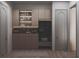Inviting entryway with custom built-in storage, bench seating, stylish lighting, and sleek finishes at 654 Longleaf Dr, Atlanta, GA 30342