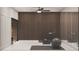 Spacious home gym with mirrored wall, modern exercise equipment, and ample space for fitness activities at 654 Longleaf Dr, Atlanta, GA 30342