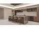 Kitchen island with marble countertops and seating at 654 Longleaf Dr, Atlanta, GA 30342