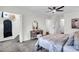 Bedroom featuring a bed, vanity, ceiling fan and closet at 3420 Burnt Hickory Nw Rd, Marietta, GA 30064