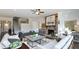 Cozy living room with a stone fireplace, hardwood floors, neutral decor, and an inviting atmosphere at 2905 Medford Drive, Cumming, GA 30041