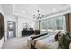 Serene main bedroom featuring a tray ceiling, large windows, and elegant furnishings at 2905 Medford Drive, Cumming, GA 30041