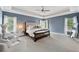 Expansive main bedroom with a tray ceiling, dual windows and cozy seating area at 3998 Commodore Dr, Atlanta, GA 30341