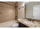Bathroom featuring tile surround shower and granite topped vanity at 2767 Durham Ne Dr, Atlanta, GA 30319