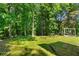 Green backyard with a charming pergola and a lush, wooded perimeter at 12 Ranger Se Rd, Cartersville, GA 30121