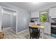 Cozy kitchen features gray walls, wood-look floors, and white cabinets at 12 Ranger Se Rd, Cartersville, GA 30121