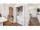 Efficient laundry closet with washer and dryer, maximizing space and convenience at 3244 Hampton Se Ct, Smyrna, GA 30082