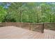 Wooden deck overlooking a lush green forest, perfect for outdoor relaxation and entertaining at 1027 Regency Dr, Acworth, GA 30102