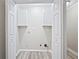 Open laundry room featuring white walls, gray flooring, and washer/dryer hookups at 1027 Regency Dr, Acworth, GA 30102