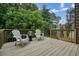 Outdoor back deck featuring seating area with forest view at 2004 Spicers Ln, Woodstock, GA 30189