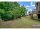 Backyard with lush greenery and mature trees at 2004 Spicers Ln, Woodstock, GA 30189