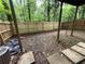 Rear view of backyard with wooden privacy fence and concrete paver stones at 1104 Huntington Se Trce, Smyrna, GA 30082