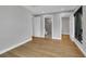 Bedroom with hardwood floors and view of en-suite bathroom at 2520 Peachtree Nw Rd # 403, Atlanta, GA 30305
