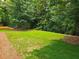 Backyard with lush green grass and privacy trees at 2948 Goldfinch Cir, Marietta, GA 30066