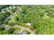 Aerial view of the community pool and tennis courts surrounded by residential homes and lush greenery at 1593 Poplarwood Lane Northwest Ln, Lawrenceville, GA 30043