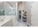 Modern bathroom with a glass-enclosed shower, and a separate closet at 1593 Poplarwood Lane Northwest Ln, Lawrenceville, GA 30043