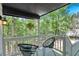 Cozy porch with outdoor seating and hanging plants for a relaxing view of the surrounding woods at 510 Watergate Ct, Roswell, GA 30076
