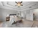 Main bedroom features a trey ceiling, carpeted floors and an ensuite bathroom at 307 Cochin Dr, Woodstock, GA 30188