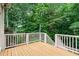 Wood deck overlooking lush greenery at 4915 Lazy Creek Ct, Cumming, GA 30028