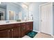 Bathroom with double vanity, and modern fixtures at 230 Haleys Ct, Woodstock, GA 30188