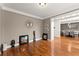 Spacious dining room with hardwood floors and view into the dining area at 9048 River Bend Ct, Villa Rica, GA 30180