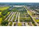 A sprawling aerial view of a townhome community with tree-lined streets; an ideal location with easy access to highways at 1851 Grove Way, Hampton, GA 30228
