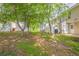 A charming backyard surrounded by mature trees, offering a serene and private outdoor space to relax and enjoy nature at 1851 Grove Way, Hampton, GA 30228